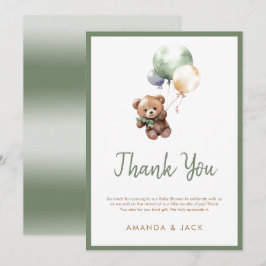 Vi kan bockra Nalle Ballon Baby Shower Tack Kort