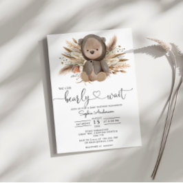 Vi kan boho Bear Baby Shower Inbjudningar