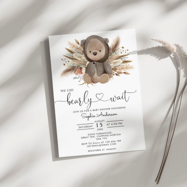 Vi kan boho Bear Baby Shower Inbjudningar (Skapare uppladdad)