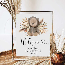 Vi kan boho Bear Baby Shower Poster