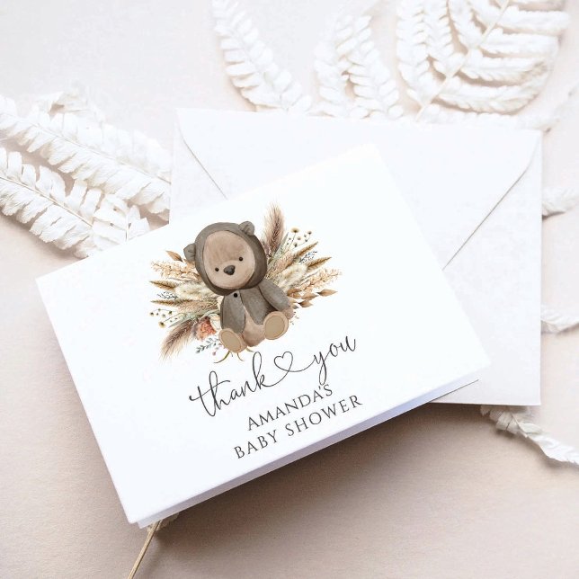 Vi kan boho Bear Baby Shower Tack Kort (Skapare uppladdad)