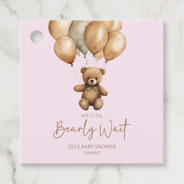 Vi kan boho Nalle Baby Shower Gåvor Etiketter (Framsida)