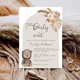Vi kan boho Nalle Baby Shower Inbjudningar