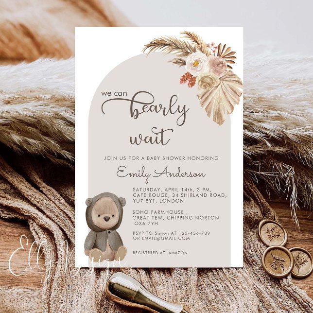 Vi kan boho Nalle Baby Shower Inbjudningar (Skapare uppladdad)
