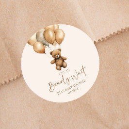 Vi kan boho Nalle Baby Shower Runt Klistermärke