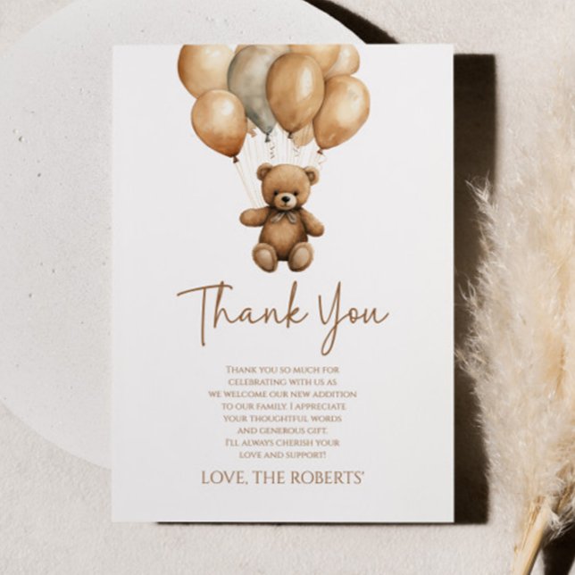 Vi kan boho Nalle Baby Shower Tack Kort (Skapare uppladdad)