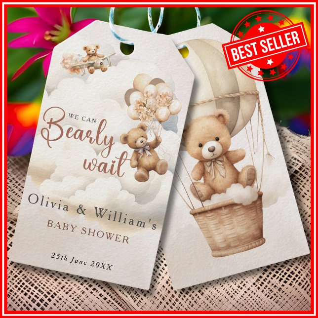 Vi kan boho Neutral Baby Shower Presentetikett (Skapare uppladdad)