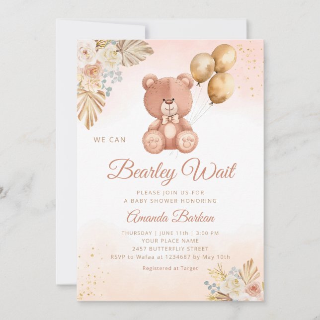 Vi kan boho Pampas Grass Baby Shower Inbjudningar (Framsida)