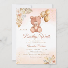 Vi kan boho Pampas Grass Baby Shower Inbjudningar