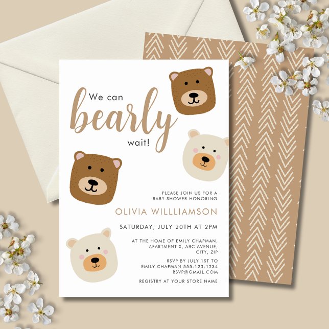 Vi kan boja babyskor. inbjudningar (We can bearly wait, gender neutral baby shower invitation. Matching products available.)
