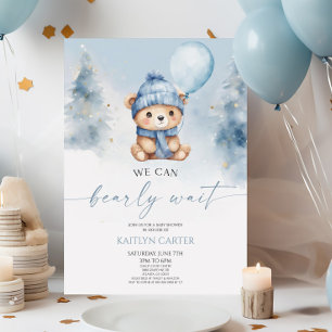 Vi kan bolla Baby Shower för vänstra vinter-Nallen Inbjudningar
