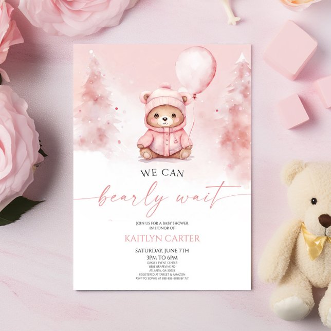 Vi kan bolla Baby Shower för vänstra vinter-Nallen Inbjudningar (Skapare uppladdad)