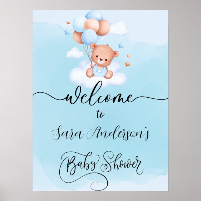Vi kan bolla Baby Shower Välkommen Poster (Framsidan)