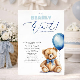 Vi kan bolla Balloon Boy Shower Inbjudningar