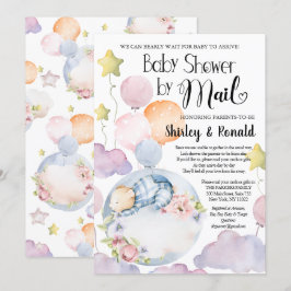 Vi kan bolla pojkbabyskor med post inbjudningar