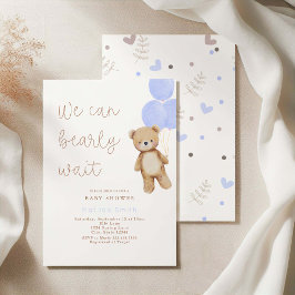 Vi kan bota Blue Ballogs Baby Shower Inbjudningar
