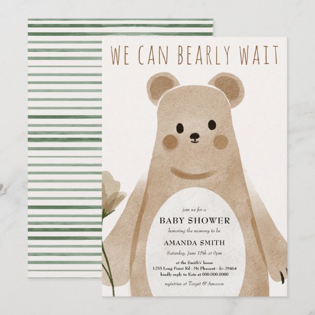 Vi kan bota Boho Baby Shower Inbjudningar (Fram/baksida)