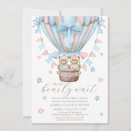 Vi kan bota Boy Girl Twin Baby Sprinkle Inbjudningar