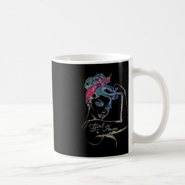 Vi kan bota det Rosie Riveter Breast Cancer Girl Kaffemugg (Höger)