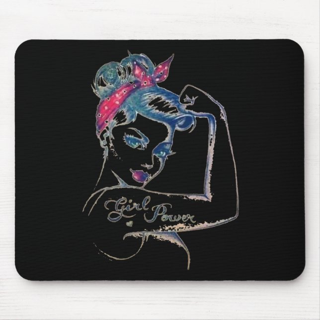 Vi kan bota det Rosie Riveter Breast Cancer Girl Musmatta (Framsidan)