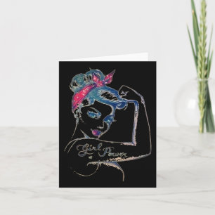 Vi kan bota det Rosie Riveter Breast Cancer Girl P Kort