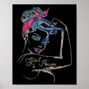 Vi kan bota det Rosie Riveter Breast Cancer Girl P Poster