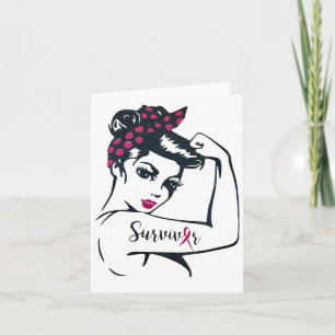 Vi kan bota det Rosie Riveter Breast Cancer Surviv Kort