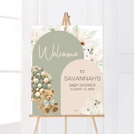 Vi kan bota Grönten Baby Shower Välkommen Poster
