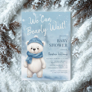 Vi kan bota ❄️ inbjudan till pojkbabybabyn 🐻