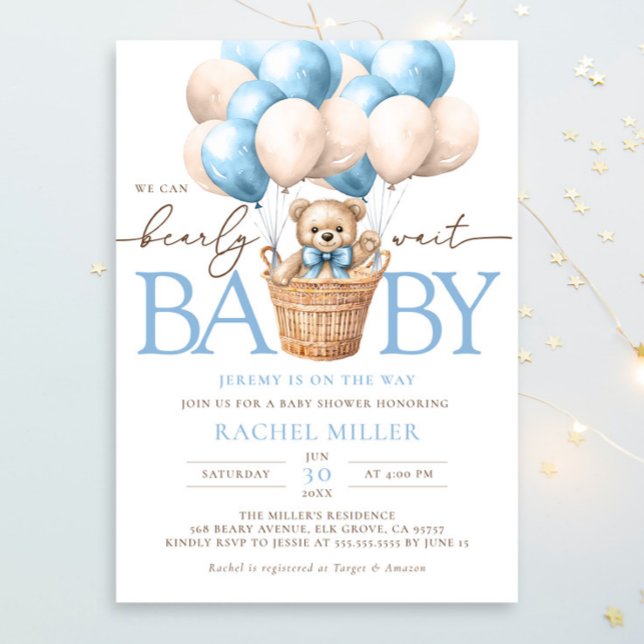 Vi kan bota Luftballongen Baby Shower Inbjudningar (Skapare uppladdad)
