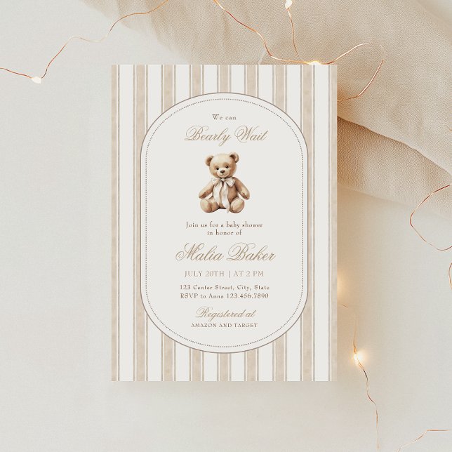 Vi kan bota Nallen Baby Shower för Elegant Inbjudningar (Skapare uppladdad)