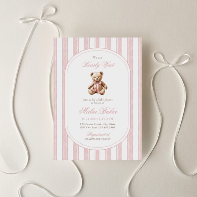 Vi kan bota Nallen Baby Shower för Elegant Inbjudningar (Skapare uppladdad)