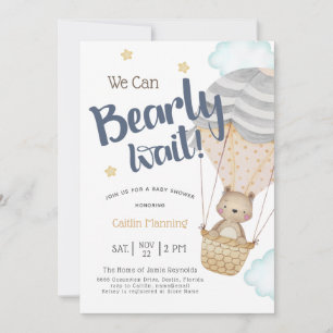 Vi kan bota Nallen Baby Shower för Neutralt Inbjudningar