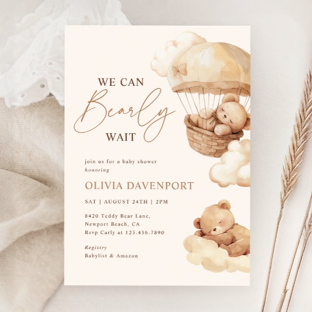 Vi kan bota Nallen Baby Shower för Neutralt Inbjudningar (Skapare uppladdad)