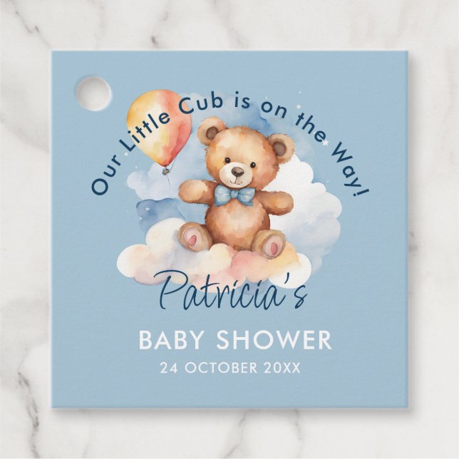 Vi kan bota Nallen Baby Shower Gåvor Etiketter (Framsida)