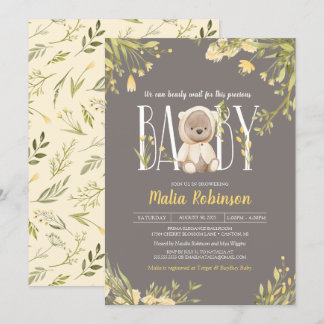 Vi kan bota Nallen Baby Shower Gult I Inbjudningar