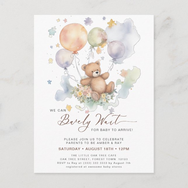 Vi kan bota Nallen Baby Shower Inbjudan Vykort (Framsida)