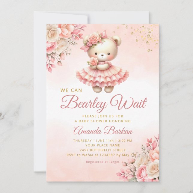 Vi kan bota Nallen Baby Shower Inbjudningar (Framsida)