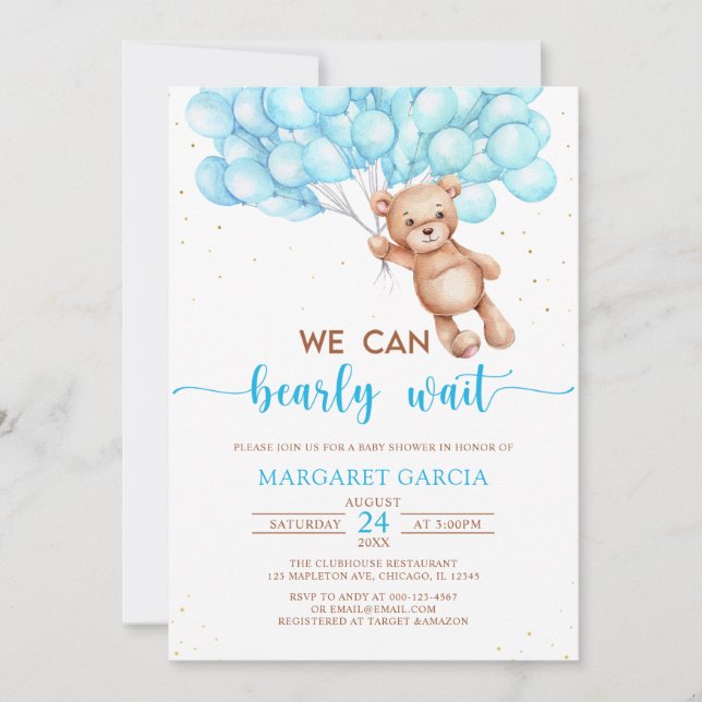 Vi kan bota Nallen Baby Shower Inbjudningar (Framsida)