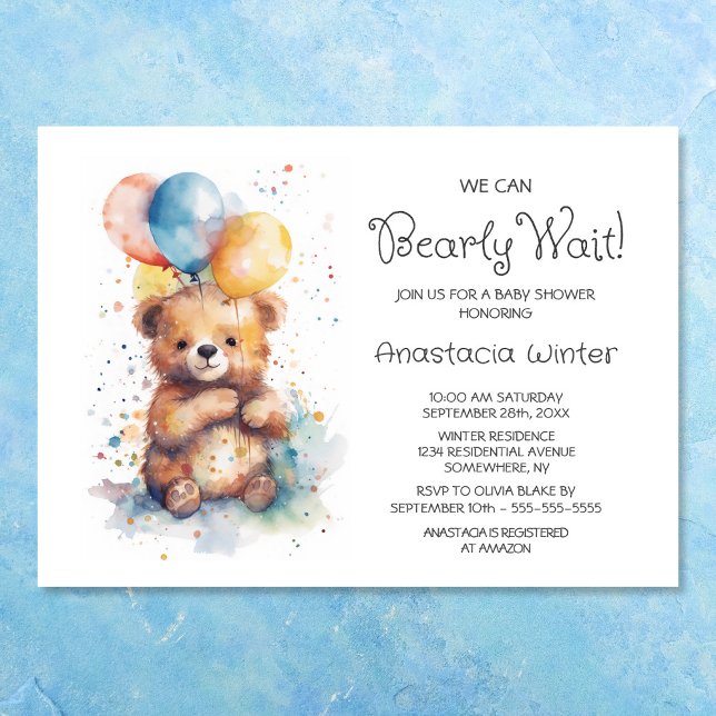 Vi kan bota Nallen Baby Shower Inbjudningar (Skapare uppladdad)