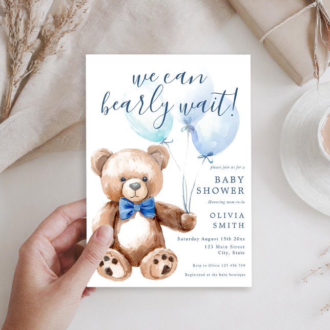 Vi kan bota Nallen Baby Shower Inbjudningar (Skapare uppladdad)