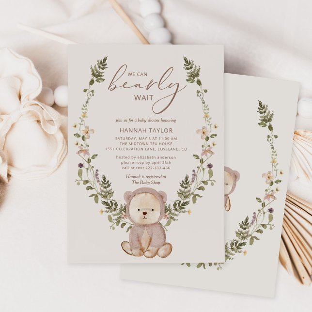 Vi kan bota Nallen Baby Shower Inbjudningar (Skapare uppladdad)