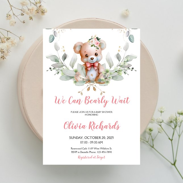 Vi kan bota Nallen Baby Shower Inbjudningar (Skapare uppladdad)