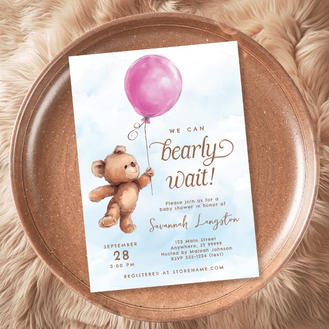 Vi kan bota Nallen Baby Shower Inbjudningar (Skapare uppladdad)