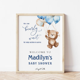Vi kan bota Nallen Baby Shower Välkommen Poster