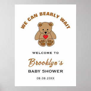 Vi kan bota Nallen Baby Shower Välkommen Poster