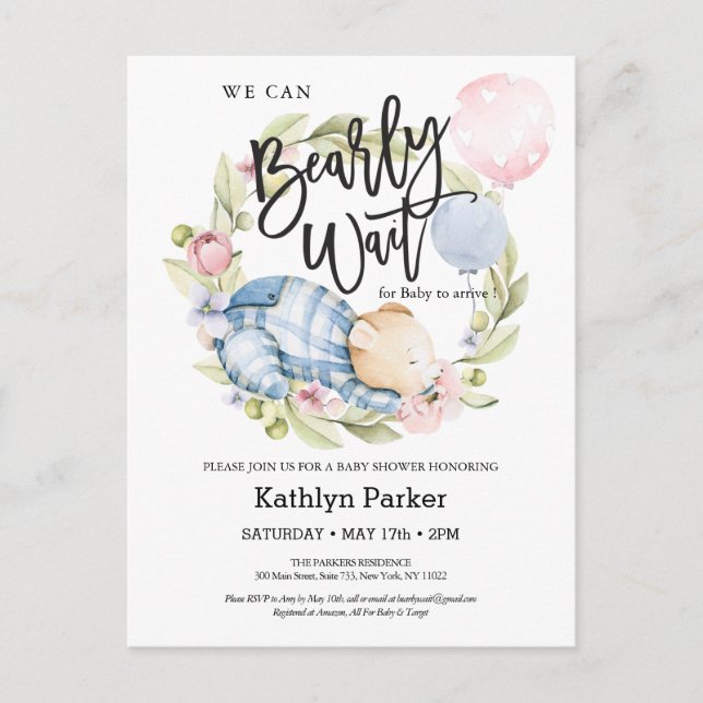 Vi kan bota Nallen Baby Shower Vykort (Framsida)