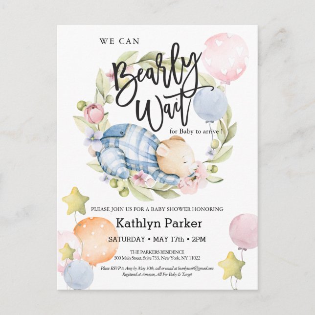 Vi kan bota Nallen Baby Shower Vykort (Framsida)