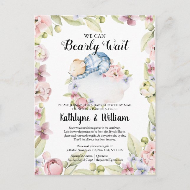 Vi kan bota Nallen Baby Shower Vykort (Framsida)