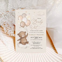 Vi kan bota Neutralten Baby Shower för Nalle Inbjudningar